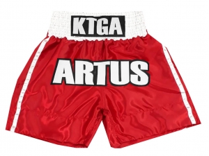 Custom Boxing Shorts : KNBXCUST-2042-Red